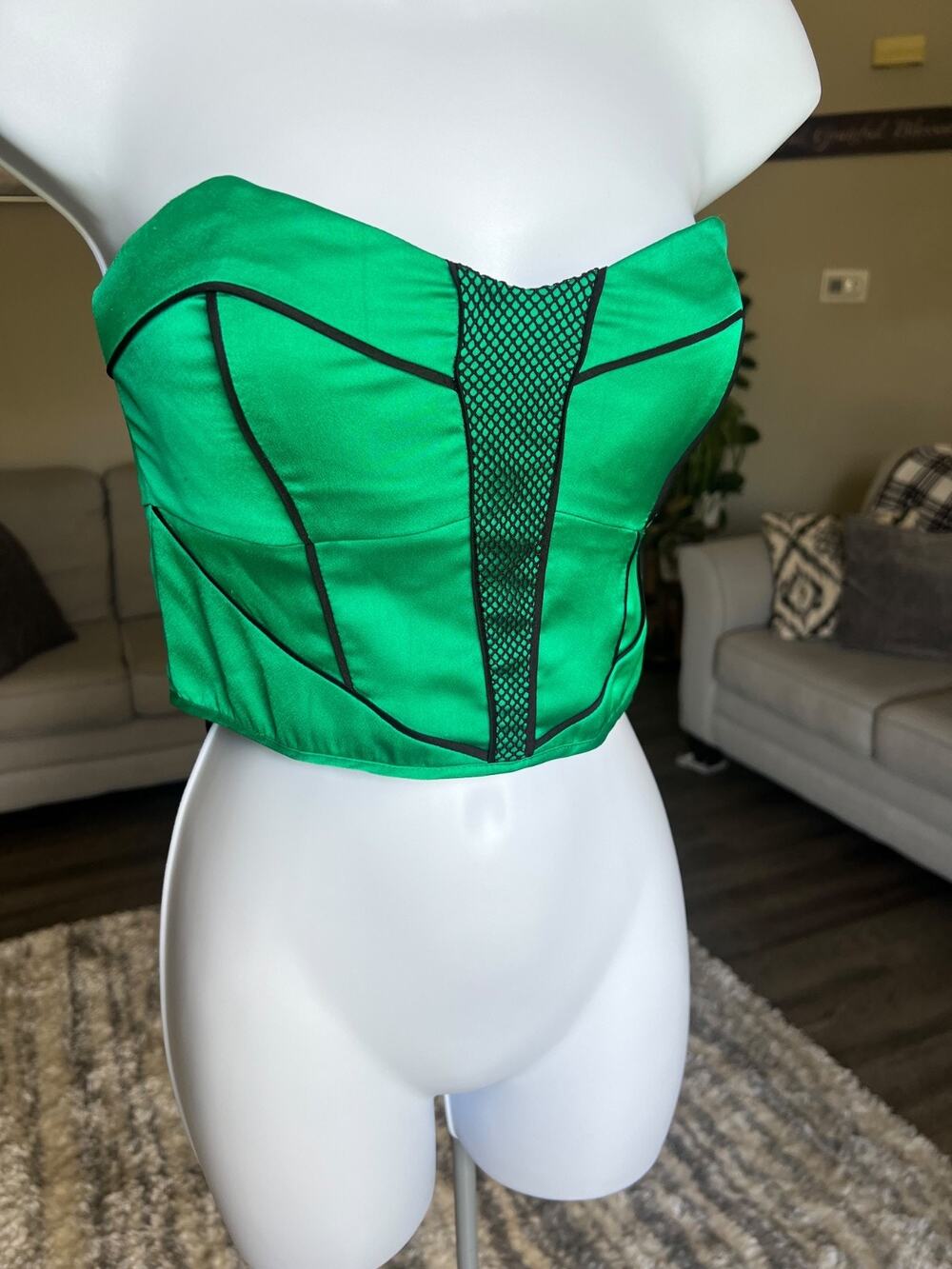 Bebe Emerald Green Bustier – Corset Style Bra Size Small Petite #